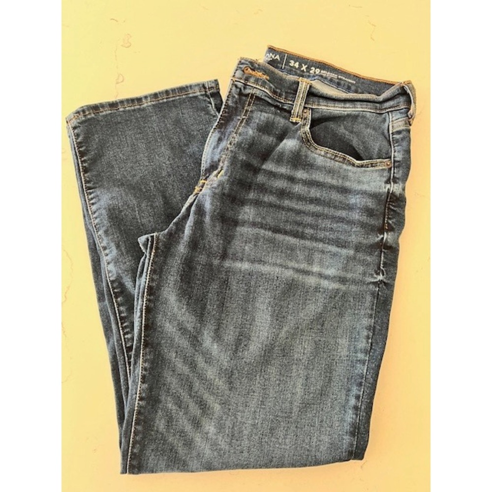 Arizona Jean Co Mens Relaxed Straight Leg Medium Wash Blue Denim Jeans 34x29